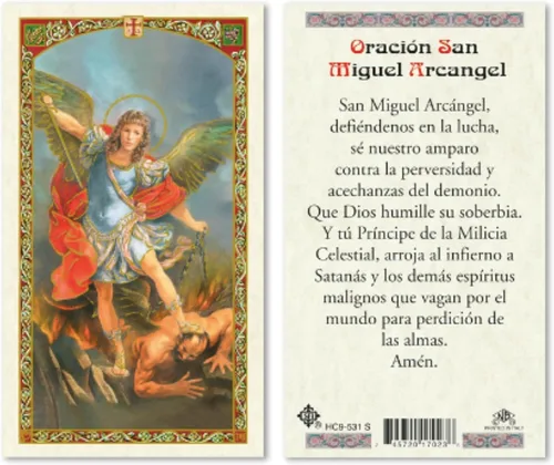 Miniatura 2 de Seven Arcángeles - Tarjetas de oración católicas laminadas en español para orientación celestial, Miguel Gabriel Rafael Uriel Barachiel Jhudiel