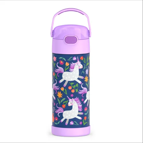 Miniatura 17 de THERMOS FUNTAINER - Botella de acero inoxidable con aislamiento al vacío y sorbete, capacidad de 12 onzas, para niños, azul Azul marino