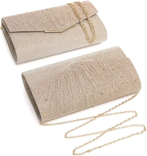 Miniatura 4 de Bolsos de noche para mujer con lentejuelas y purpurina para mujer bolso formal con sobre de diamantes de imitación para boda fiesta graduación