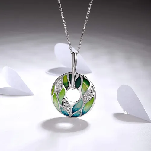Miniatura 4 de Santuzza Colgante de plata de ley 925 hecho a mano con patrón de esmalte