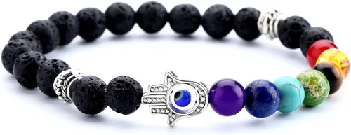 Miniatura 8 de Hamoery Pulsera de chakra de 0.315 in para hombre y mujer, 0.315 in, piedra natural, pulsera de yoga