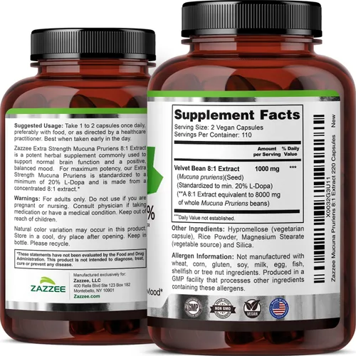 Miniatura 8 de Mucuna Pruriens L-Dopa Extra Strength