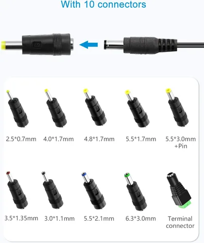 Miniatura 2 de ALITOVE Fuente de alimentación 12V CC 3A 36W Adaptador AC universal 100-240V 50-60hz a adaptador de alimentación de 12 voltios 3Amp 2.5A 2A 5.5mm x