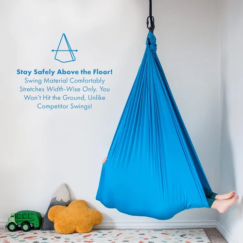 Miniatura 8 de Harkla Columpio sensorial para niños y adultos, soporta 300 libras, columpio sensorial para interiores y exteriores para un efecto calmante similar