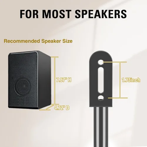 Miniatura 2 de Mounting Dream Par de soportes para altavoces, máximo 39 pulgadas de altura ajustable, base resistente, capacidad de 11 libras cada uno, juego de 2