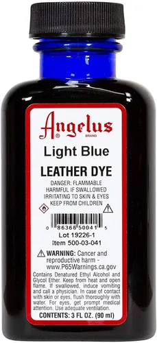 Angelus Tinte para cuero, tinte flexible para cuero, para zapatos, botas, bolsos, manualidades, muebles y más, color azul claro, 3 onzas