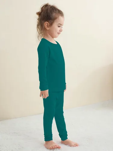 Miniatura 54 de GUISBY Conjunto de pijama de rayón de bambú para niños y niñas, ajuste cómodo, para uso diario, conjunto de pijama de 2 piezas