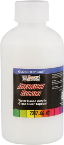 US Art Supply - Pintura acrílica transparente brillante para aerógrafo (8 onzas), capa superior protectora para pintura acrílica, papel, lienzo,