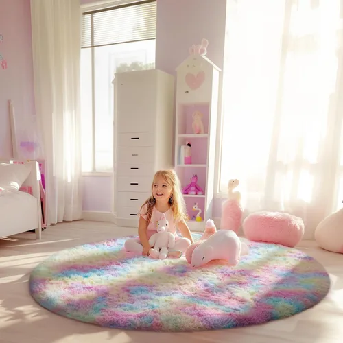 Miniatura 182 de Ophanie Alfombra Verde de Césped, Alfombras de Área para Dormitorio, Alfombra Shag Esponjosa de 4x6 pies, Suave Peluda Afelpada Linda para Niños 7