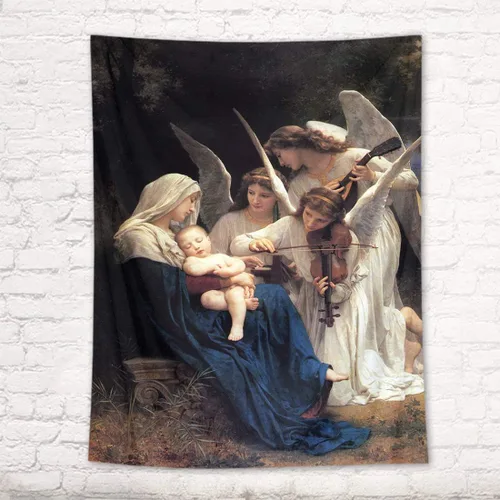 Miniatura 3 de HVEST Tapiz cristiano para colgar en la pared, tapiz navideño para colgar en la pared, tapiz de Jesús para dormitorio, habitación, decoración