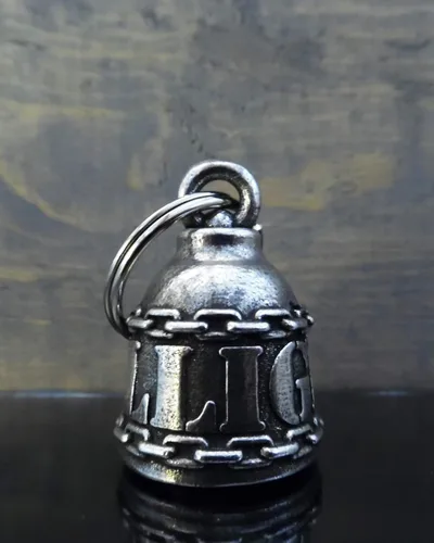 Miniatura 5 de Bravo Bells DILLIGAF Bell - Accesorio de campana de motociclista o llavero para la buena suerte en la carretera, Peltre, Sin gemas.