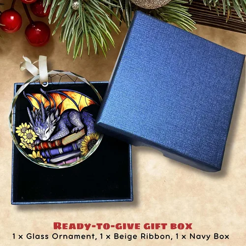 Miniatura 4 de Adorno de dragón para amantes de los libros, adornos de Navidad de libros de dragones, regalos de dragones para mujeres, hombres, amantes