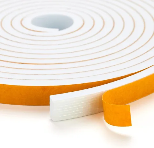 Burlete para Puerta de 10 Pies, 3" de Ancho X 1/8" de Grosor, Tira de Sellado para Puerta, Cinta de Espuma de Alta Densidad con Adhesivo para Blanco
