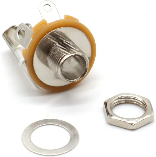 Miniatura 3 de LOCHSOEL Enchufes de montaje en panel de enchufe estéreo hembra de 0.250 in (1/4 pulgadas), cables de conexión, adaptador de conector de micrófono