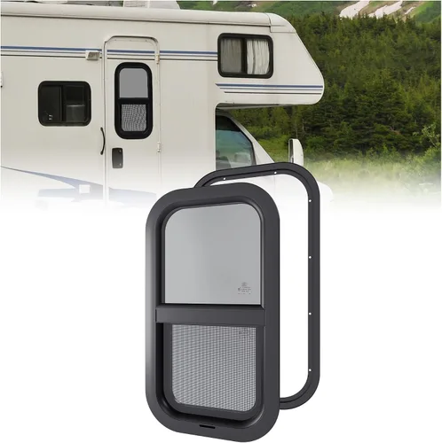 HECASA Ventana Vertical para RV de 12" de Ancho x 22" de Alto, Ventanas de Repuesto para Remolque de Carga para Caravana Remolque de Viaje Furgoneta