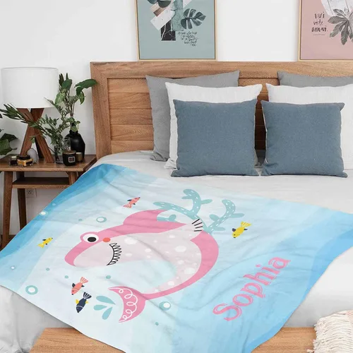 Miniatura 136 de Artsadd Manta de bebé personalizada para niños y niñas con nombre, manta personalizada con nombre de bebé con patrón de unicornio, manta