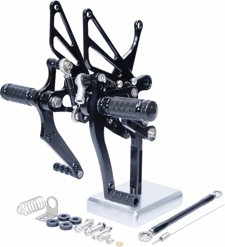 Miniatura 2 de Reposapiés de motocicleta ajustable de aluminio para Yamaha YZF R6 1999 2000 2001 2002 (negro)
