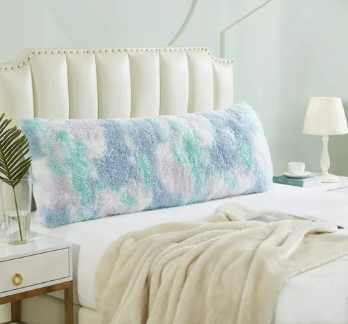 Almohada Corporal de Felpa Suave y Acogedora de 20X54 Pulgadas con Relleno Premium, Almohada Ultra Suave para Cama y Sofá, Colores Pastel Vibrantes
