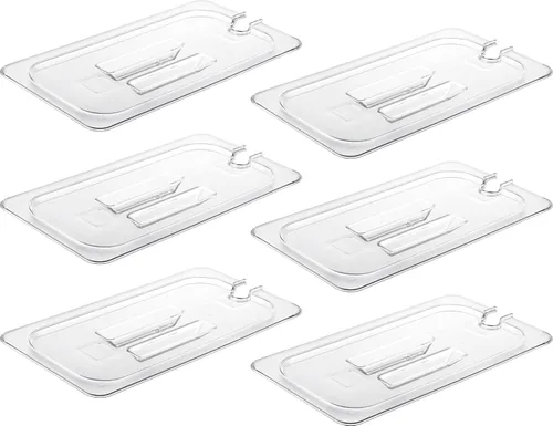 Miniatura 15 de CURTA Paquete de 6 bandejas de comida NSF, tamaño medio de 2 1/2 pulgadas de profundidad, plástico de policarbonato comercial transparente apto