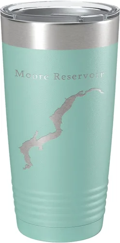 Miniatura 19 de Moore Reservoir Tumbler Lake Map Travel Mug Insulated Laser Engraved Coffee Cup New Hampshire Vermont 20 oz Black