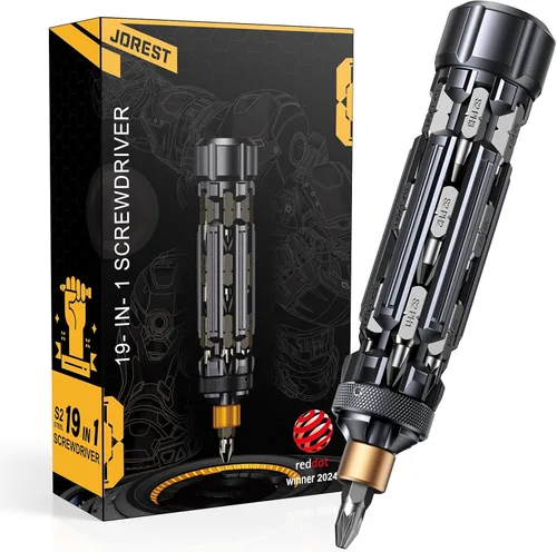 JOREST Juego de destornilladores multibit 19 en 1, regalos únicos para el día del padre para marido, papá, hombres, destornillador magnético