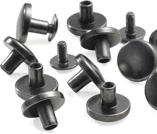 Miniatura 3 de YORANYO 30 juegos de tornillos Chicago remaches de cuero, remaches de metal para ropa, tornillos de fijación de Chicago con púas y tachuelas