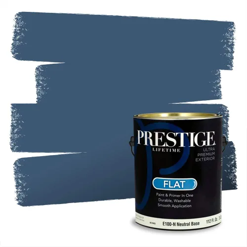 Miniatura 1241 de Pintura Exterior + imprimación PRESTIGE, todo-en-uno, 1 galón, acabado mate, color comparable al Valspar* Royal Gray* VS151-Gris real
