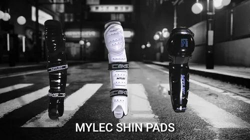 Miniatura 3 de MyLec MK5 Street/DEK Espinilleras, Accesorios de Hockey Ligeros y Duraderos, Correas de 360°, Carcasas Frontales Duras, Material Transpirable