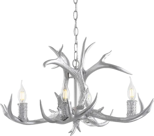 Miniatura 17 de JONATHAN Y JYL6301A Eldora - Candelabro LED ajustable de resina con asta de 26 pulgadas, 4 luces, glamour, rústico, cabaña, transicional, regulable