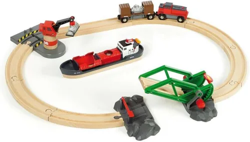 Miniatura 2 de BRIO World - 33061 Cargo Harbor Set Juego de tren de 16 piezas con accesorios de madera Regalo ideal para niños mayores de 3 años