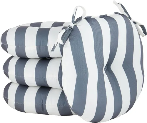 Miniatura 18 de Greendale Home Fashions Cojín redondo para asiento bistro de 15 pulgadas, 2 unidades (paquete de 1), Adobe Stripe