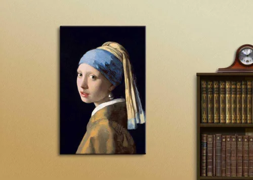 Miniatura 2 de wall26 Johannes Vermeer - Lienzo con diseño de niña con perlas, arte de pared de galería, estirado y enmarcado, listo para colgar, 16 x 24 pulgadas