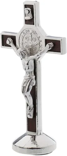 Generic Estatua de crucifijo de metal de 3.5 in modelo Jesucristo, arte de pared colgante, estilo tradicional, perfecto para sala de estar,