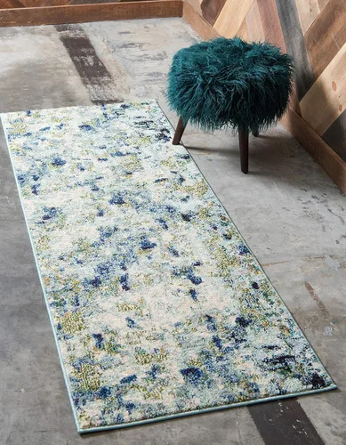 Miniatura 4 de Unique Loom Chromatic Collection Alfombra de Área - Champagne (2' 2" x 6' Runner, Azul Claro/Azul)