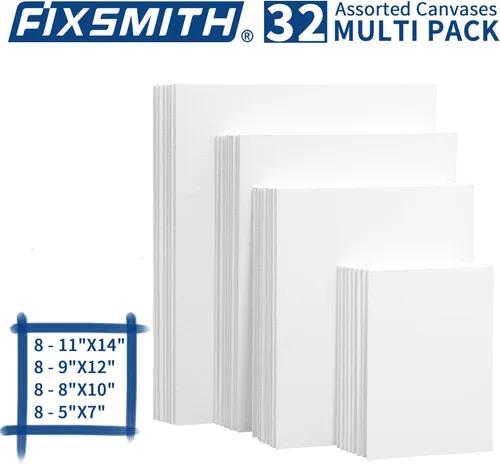 Miniatura 7 de FIXSMITH - Paneles de lienzo para pintar, paquete múltiple - 5 x 7 pulgadas, 8 x 10 pulgadas, 9 x 12 pulgadas, 11 x 14 pulgadas (8 de cada uno)