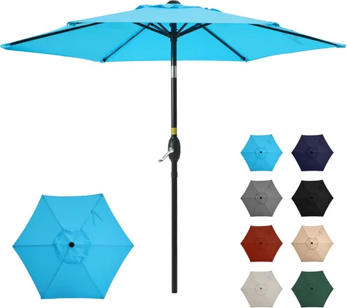SUNVIVI OUTDOOR Sombrilla de patio al aire libre, sombrilla de patio, sombrilla de mercado, sombrilla grande para exteriores, sombrilla de poste de