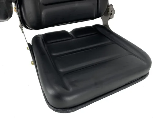Miniatura 5 de Asiento de tractor de suspensión de PVC con respaldo y reposabrazos ajustables de 140° Negro Se adapta a carretilla elevadora de excavadora