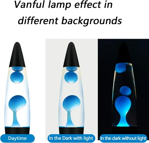 Miniatura 3 de Vanful Lámpara de Movimiento Líquido de Magma Azul de 16 Pulgadas con Base Negra, Lámparas de Purpurina para Adultos y Niños Alimentada por Cable