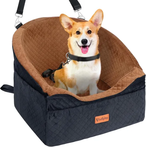 Miniatura 9 de Asiento de coche para perros Vivifying para perros pequeños y medianos, asiento elevador desmontable y lavable para mascotas de hasta 30 libras