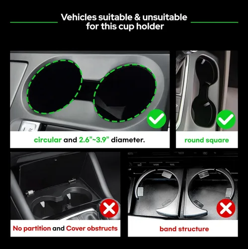 Miniatura 4 de Expansor triple de portavasos para automóvil con 2 bandejas adjuntables con base ajustable y botellas grandes