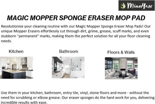 Miniatura 5 de Magic Mopper - Almohadilla de esponja para mopa Compatible con Swiffer Wet Jet y mopas húmedas de 12 pulgadas Almohadilla de esponja mágica