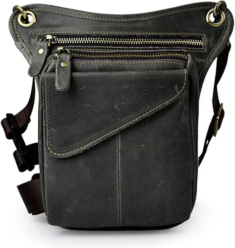 Riñonera de cuero para hombres y mujeres, bolsa de protección multiusos, para motocicleta, deportes al aire libre, ciclismo, equitación, senderismo,