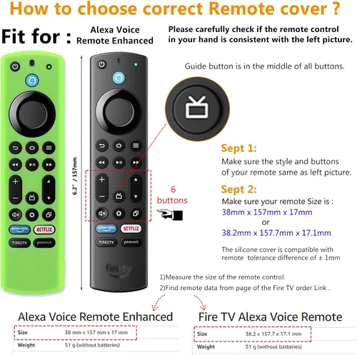 Miniatura 2 de Pinowu Funda de silicona para control remoto (2 unidades) para Fire TV Stick 4K Max/Insignia/Pioneer/Omni Series Fire TV Alexa Voice Remote mejorado