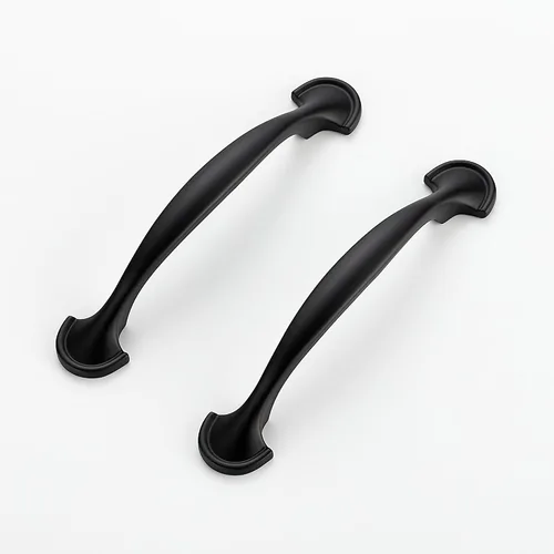 Miniatura 11 de Ravinte - Paquete de 5 manijas sólidas de gabinetes de cocina de 3 pulgadas con arco redondeado, color negro mate, tiradores curvos negros, manijas