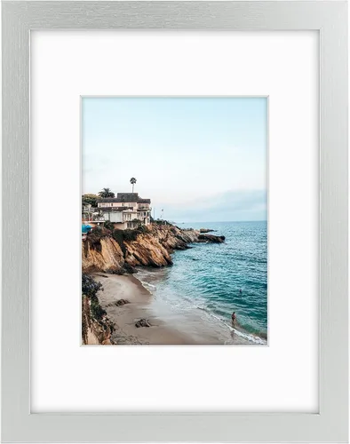 Miniatura 30 de Frametory, Marcos de 8 x 10 para mostrar imágenes de 5 x 7 con paspartú o fotos de 8 x 10 sin paspartú, vidrio resistente a roturas, accesorios