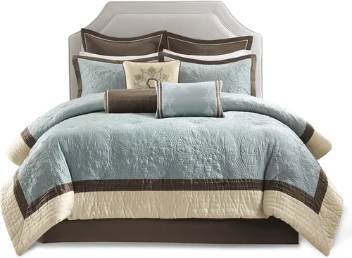 Miniatura 9 de Madison Park Juego de Edredón Acogedor Diseño Casual Moderno Para Todas las Estaciones, con Falda de Cama a Juego, Almohadas Decorativas, Queen