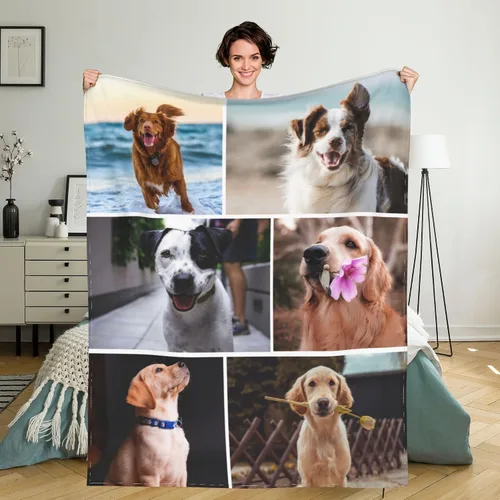 Miniatura 14 de Manta personalizada con texto de fotos, manta personalizada con mis propias fotos, manta conmemorativa personalizada para madres para mamá, papá