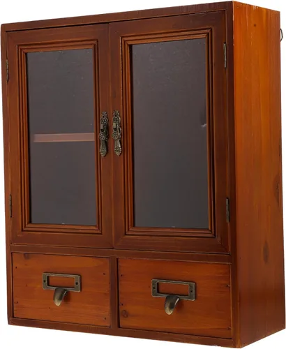 Miniatura 10 de LIFKOME Arqueado Gabinete de pared Caja de almacenamiento de madera Almacenamiento bajo Decoración de cocina montada en la pared