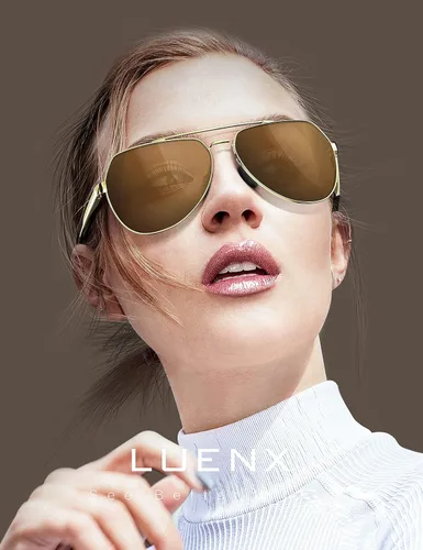 Miniatura 3 de Lentes para aviador Luenx polarizados para hombres y mujeres con armazón de metal grande protección UV 400