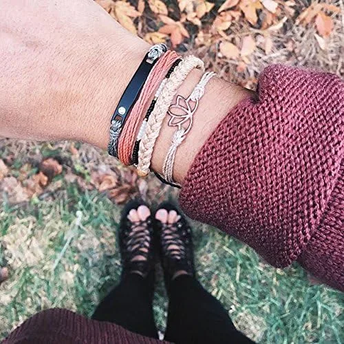 Miniatura 4 de Pura Vida - Pulsera sólida 100 % impermeable, hecha a mano con dije revestido y correa ajustable